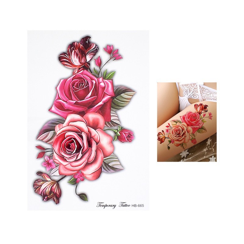 Flower & bird temporary fake tattoo stickerStickers