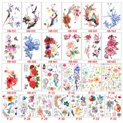 Flower & bird temporary fake tattoo stickerStickers