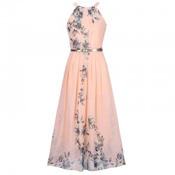 Chiffon floral print maxi dressDresses