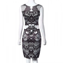 Elegant vintage floral print midi dressDresses