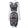 Elegant vintage floral print midi dressDresses