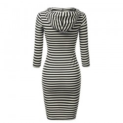 Striped hooded dress with pocketsDresses