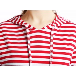 Striped hooded dress with pocketsDresses