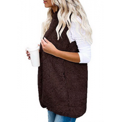 Fur vest - hooded body warmer - jacketJackets