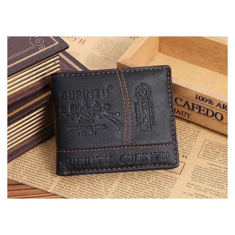 Leather men's wallet purse - zipper and credit card slotsWallets