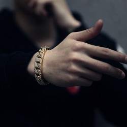 Gold / silver bracelet with zirconias unisexBracelets
