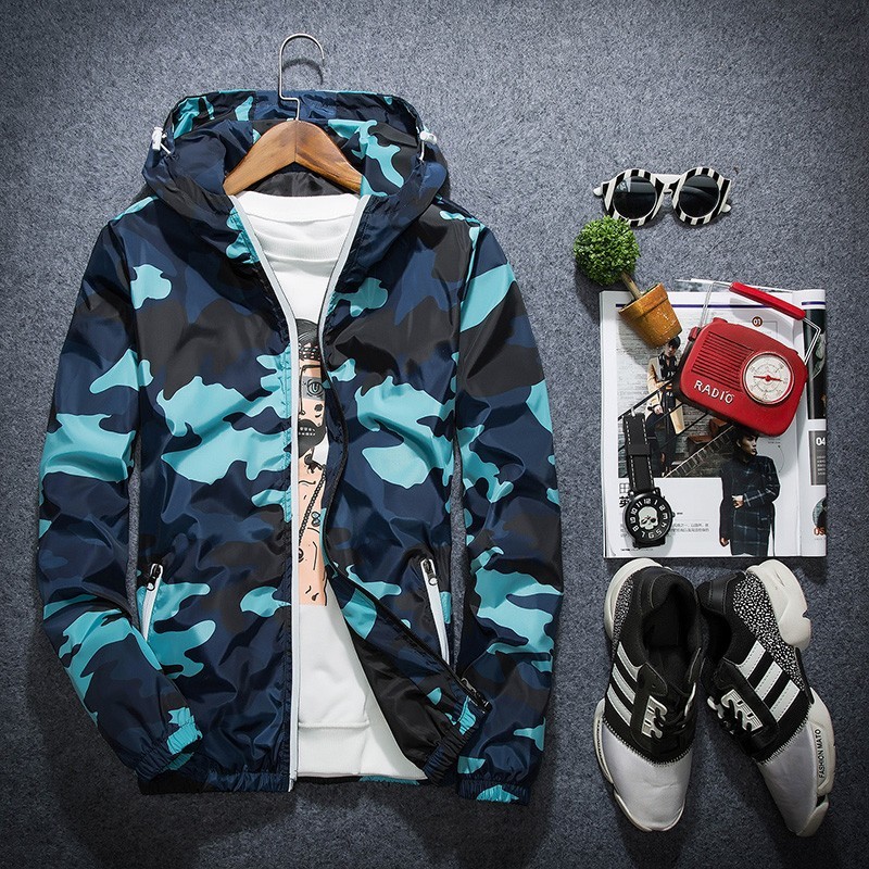 Camouflage hooded jacket windbreaker unisexJackets Camouflage hooded jacket windbreaker unisexJackets