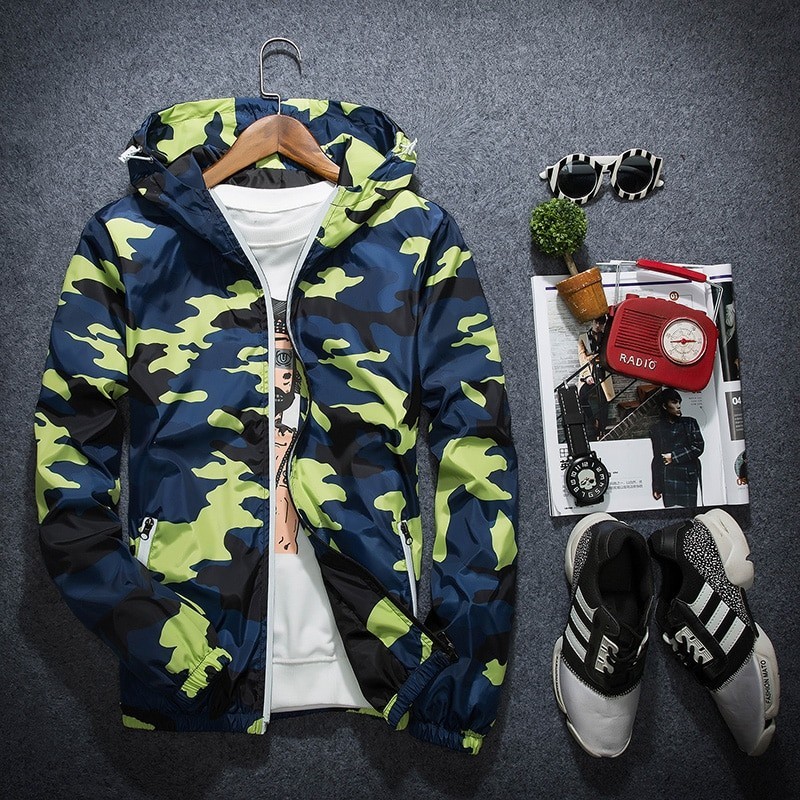 Camouflage hooded jacket windbreaker unisexJackets Camouflage hooded jacket windbreaker unisexJackets