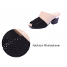 Rhinestones thick heel flip flops sandalsSandals