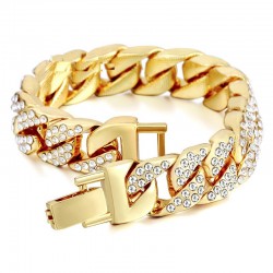 Gold / silver bracelet with zirconias unisexBracelets