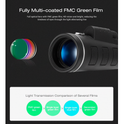 40 x 60 BAK4 HD mini monocular telescope with compassTelescopes