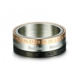 Rotatable 3 parts roman numerals ringRings