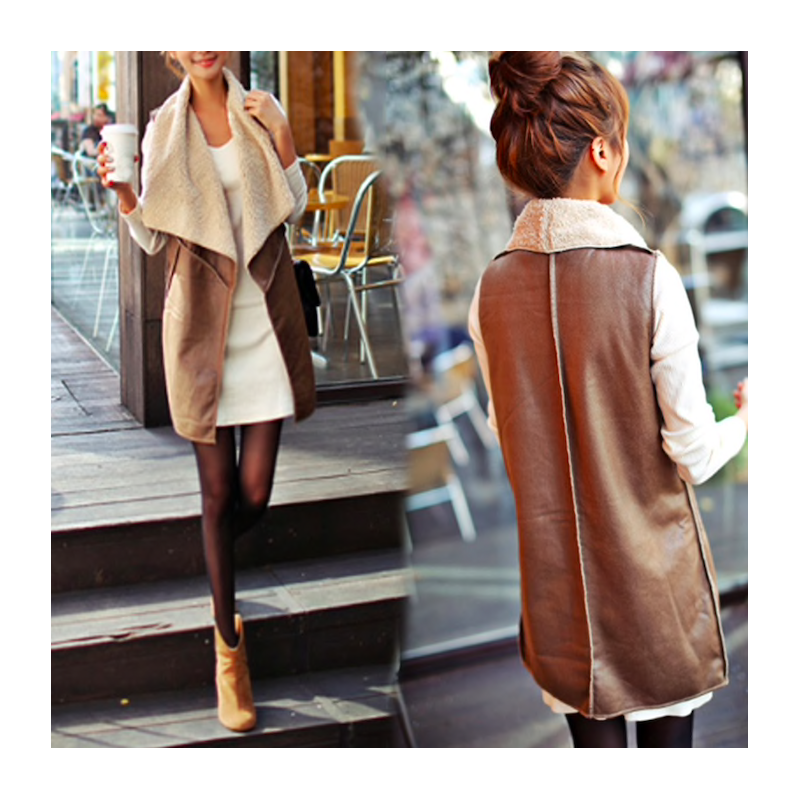 Slim autumn winter leather vestJackets