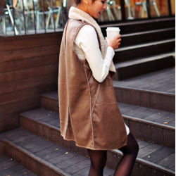 Slim autumn winter leather vestJackets