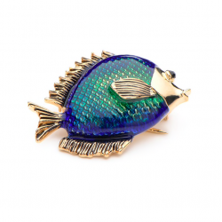 Blue fish women's broochBrooches