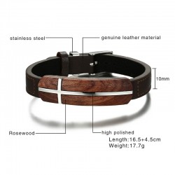 Retro rosewood genuine leather braceletBracelets