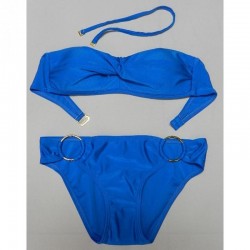 Metal ring push up bikini setBeachwear