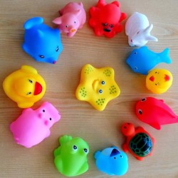 Floating squeeze rubber animals toy 13 pcsToys