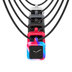 Apple Watch 1/2/3/4 / 38mm / 44mm series - silicone frame case cover with necklaceAccessories