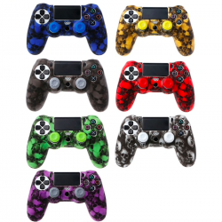 PS4 Pro Slim Controller skull silicone gamepad cover case & 2 joystick capsControllers