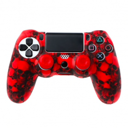 PS4 Pro Slim Controller skull silicone gamepad cover case & 2 joystick capsControllers