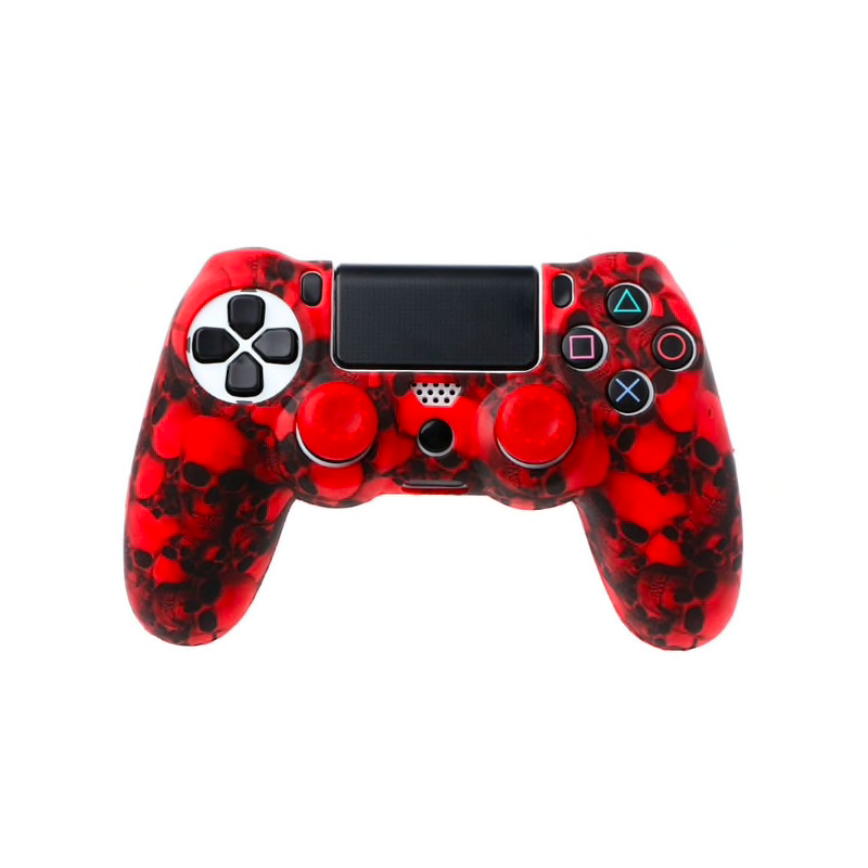 PS4 Pro Slim Controller skull silicone gamepad cover case & 2 joystick capsControllers