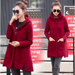Long hooded coat fleece jacketJackets