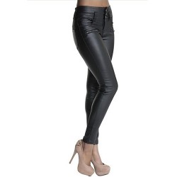 Faux leather high waisted trousers pantsWomen's fashion