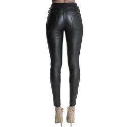 Faux leather high waisted trousers pantsWomen's fashion