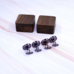 Vintage wooden round cufflinksCufflinks