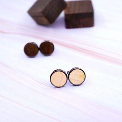Vintage wooden round cufflinksCufflinks