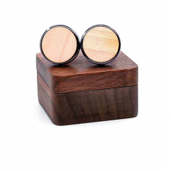 Vintage wooden round cufflinksCufflinks