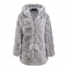 Elegant fluffy hooded long jacket - fur coat - plus sizeJackets