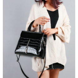 Elegant glossy leather bag set of 3 piecesSets