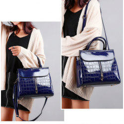 Elegant glossy leather bag set of 3 piecesSets
