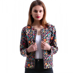 Floral design multicolor elegant short jacketJackets