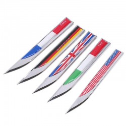 Germany - Italy - England - France - US - Swedish - Canada flag - metal car sticker - 2 piecesStickers