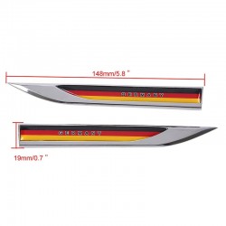 Germany - Italy - England - France - US - Swedish - Canada flag - metal car sticker - 2 piecesStickers