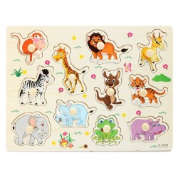Cartoon animals - children's wooden puzzle toysWooden