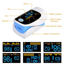 Digital finger pulse oximeter - heart beat meter - with LCD displayBlood pressure meters