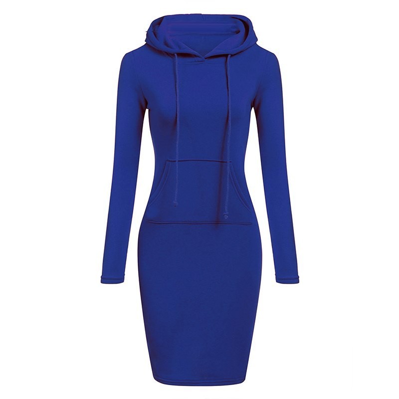 Fleece hooded dress with pockets - long sweaterDresses Fleece hooded dress with pockets - long sweaterDresses