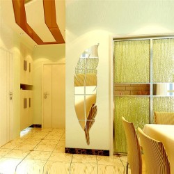 Acrylic feather-shaped mirror wall stickerWall stickers