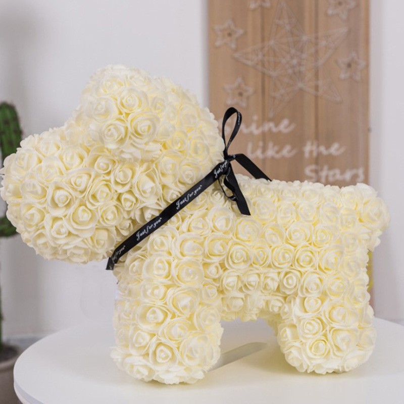 Dog made from infinity roses - 40 cmValentine's day