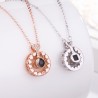 Pendant with 100 languages projection I LOVE YOU rose & silver necklaceNecklaces
