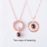 Pendant with 100 languages projection I LOVE YOU rose & silver necklaceNecklaces