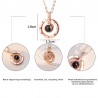 Pendant with 100 languages projection I LOVE YOU rose & silver necklaceNecklaces