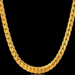 Gold plated snake chain men's necklaceNecklaces