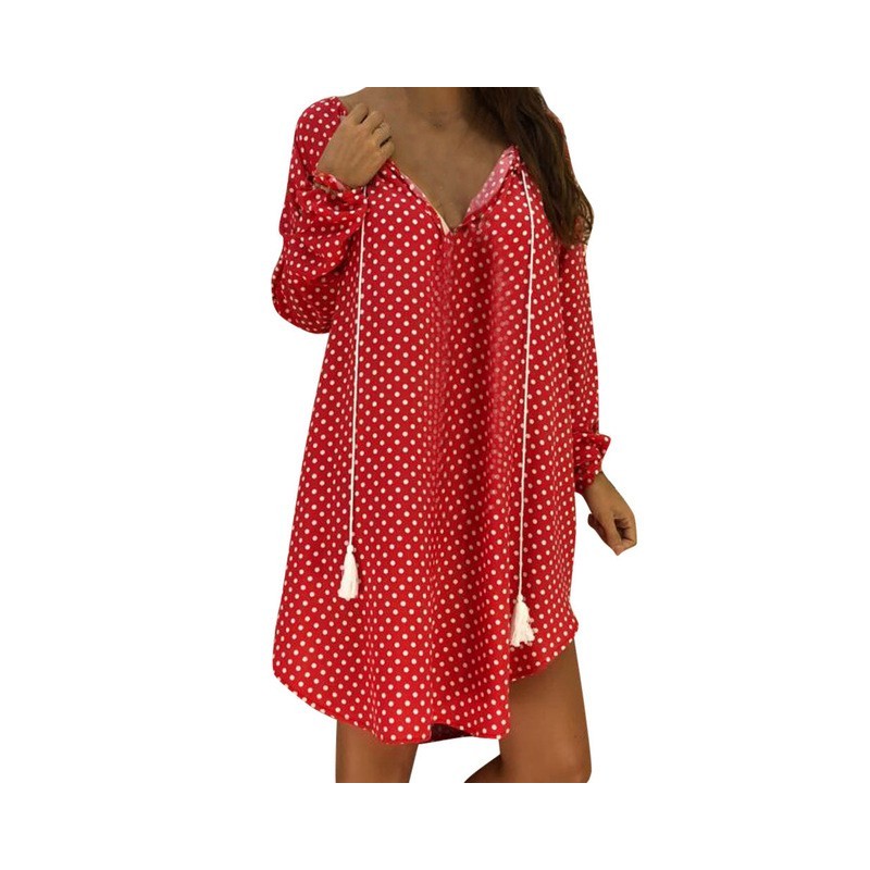 Mini polka dot dress with long sleeveDresses Mini polka dot dress with long sleeveDresses