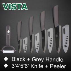 Ceramic knives set - peeler - holderCeramic