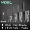 Ceramic knives set - peeler - holderCeramic